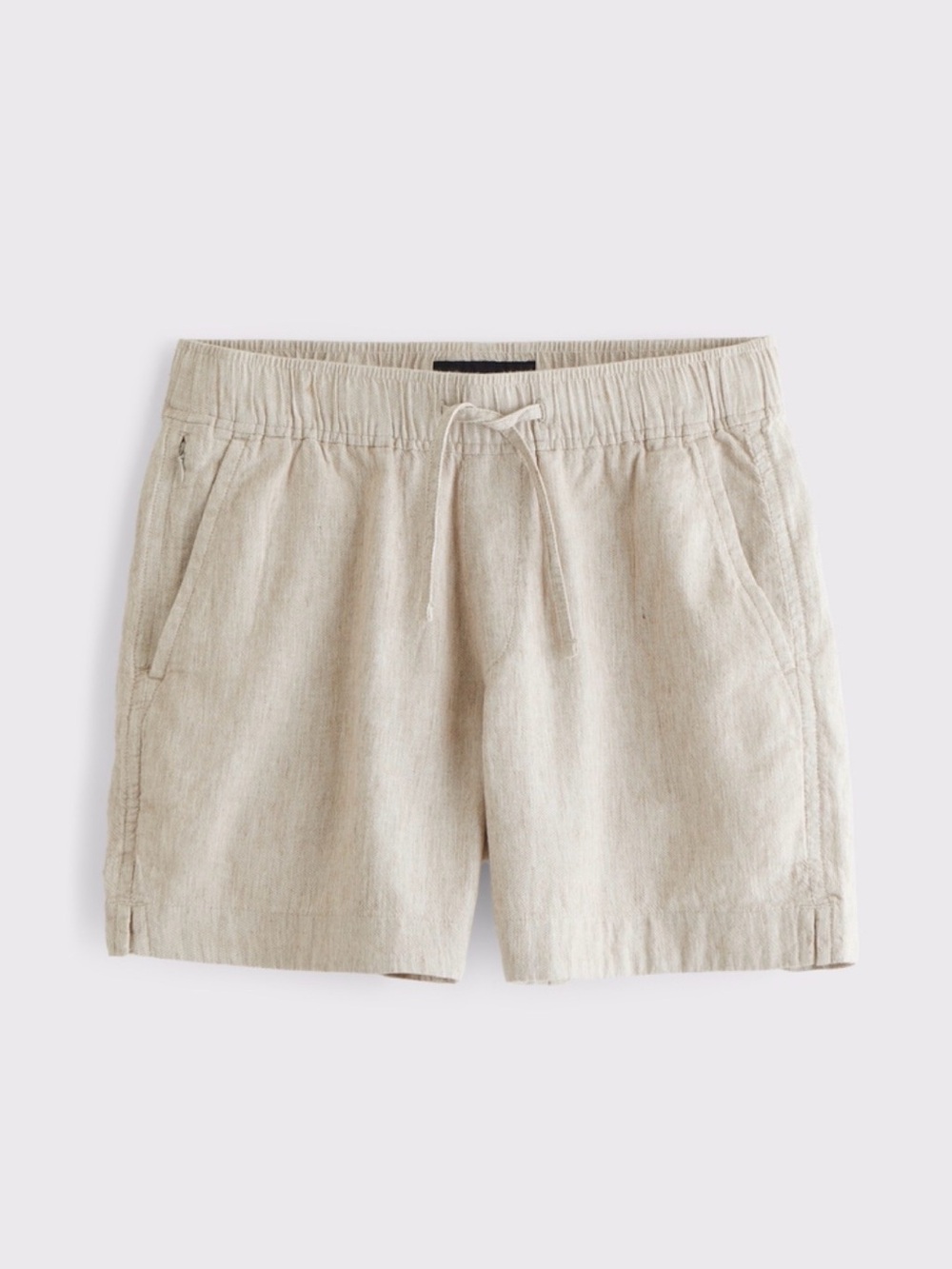 Abercrombie & Fitch Men's Linen-Blend Pull-On Shorts Beige Size Small 6” Inseam